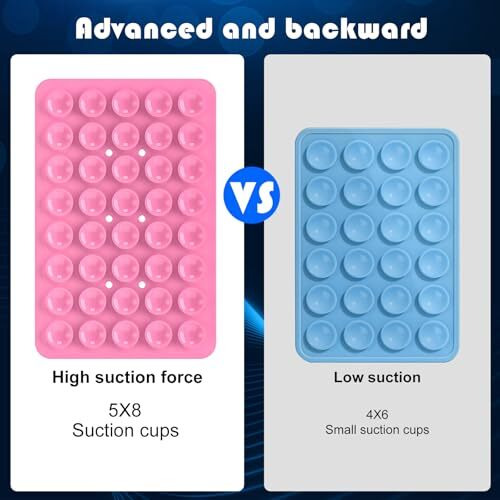 Double Sided Silicone Suction Phone Case Mount (Compatible Iphone And Android, Hands-Free Phone Accessory Holder For Selfies And Videos) Fidget Toy Gift (Pink, Double Sided 40 Suction Cups)