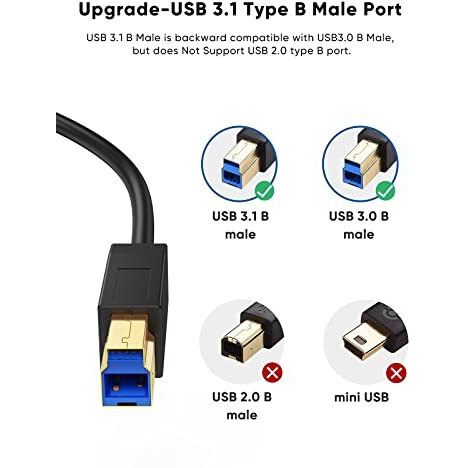 Cablecreation Usb C To Usb 3.0 B Cable, 4Ft Usb 3.1 Type C To Usb 3.0 Type B Cable, Compatible With Macbook Pro, External Hard Drive, Docking Station, 1.2M, Black