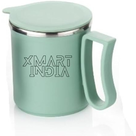 Xmart India Coffee Mug With Lid Insulated Stainless Steel For Tea Milk Mug Inner Stylist Double Wall Cup For Home Office Restaurant Use Gift (Navy Blue & Pista)