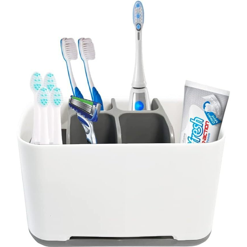 Leawall Plastic Multipurpose Toothbrush Caddy For Bathroom | Tooth Brush Holder For Wash Basin (Multicolor)