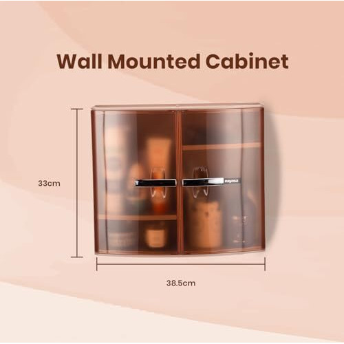 Nayasa Bathroom Cabinet | Storage Box Cabinet | Storage Unit Cabinet | 17 Cm X 38.5 Cm X 33 Cm | Brown