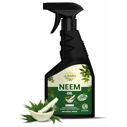 Jusgro Neem Oil For Plants Insects Spray | Plant Protection Spray All In One | Removes Mealybugs, Aphids, Fungus And Other Pests From Plants | Ready To Use | For Indoor And Outdoor Plants (500 Ml)