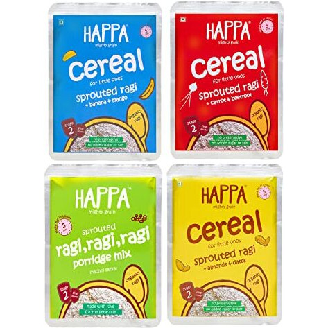 Happa Organic Porridge Trial Pack Stage 2 (Each Pack 50 Gram) (4 Pouches)