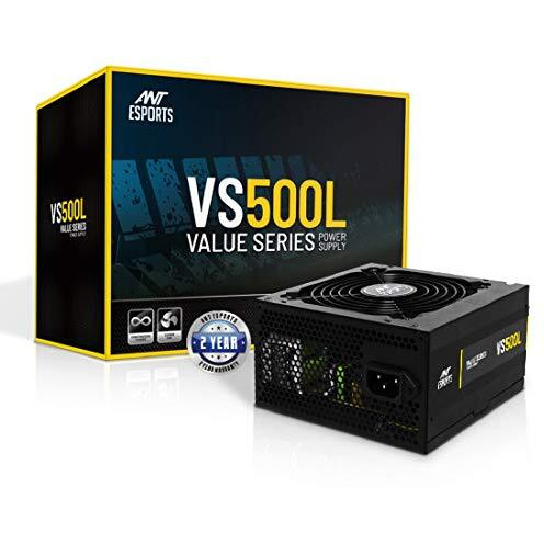 Ant Esports Vs500L Nonmodular High Efficiency Gaming Power Supply/Psu With 1 X Pcie And 120Mm Silent Fan