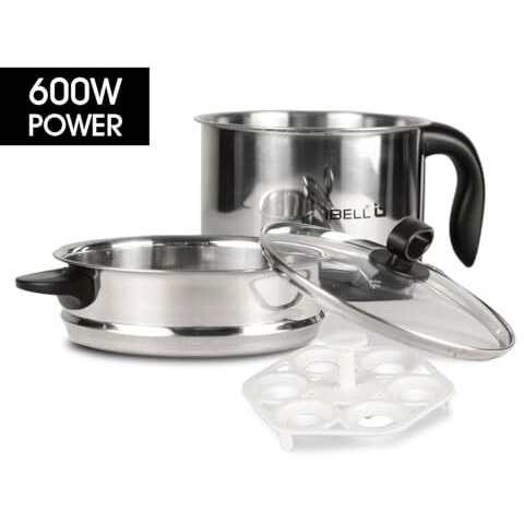 Ibell Mpk Premium Multi Purpose Kettle/Cooker With 2 Pots 1.2 Litre (Silver) - Stainless Steel