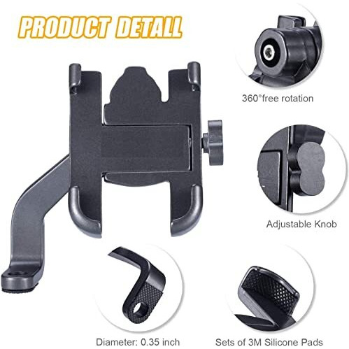 Cellmaster Full Metal Body Bike & Scooty360 Degree Rotating Mobile Holder Stand For Bicycle, Motorcycle, Scooty Fits All Smartphones Multicolor