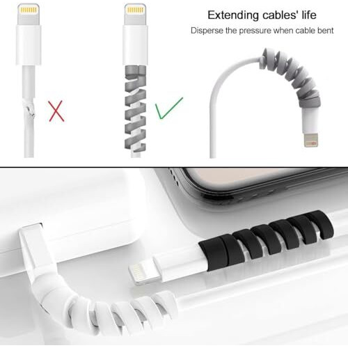 Skycell Charger Data Cable Protector Spiral Silicone Charging Usb Wire Protector Compatible For Apple Mobile & Iphone Charger (24Pcs Mix Color)