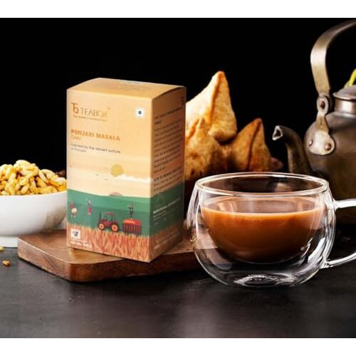 Teabox Punjabi Masala Chai - Bold & Spice-Infused, Inspired By Iconic Dhabas | Rich, Strong, & Aromatic With 8 Indian Spices| Traditional, Invigorating, And Perfect For Milk | A True Punjabi Classic