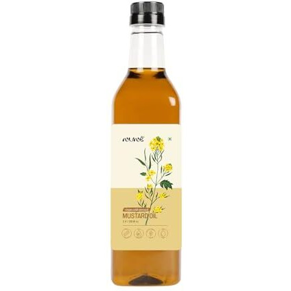 Nune Virgin Cold Pressed Mustard - 1 Litre Bottle With Pure & Certified Cooking Oil