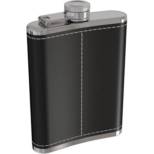 Falmagu 8Oz Hip Flask For Men Liquor Flask Stainless Steel Leak Proof Flask For Women Pocket Alcohol Drinking Flask Set (Hip Flash Black 8 Oz)