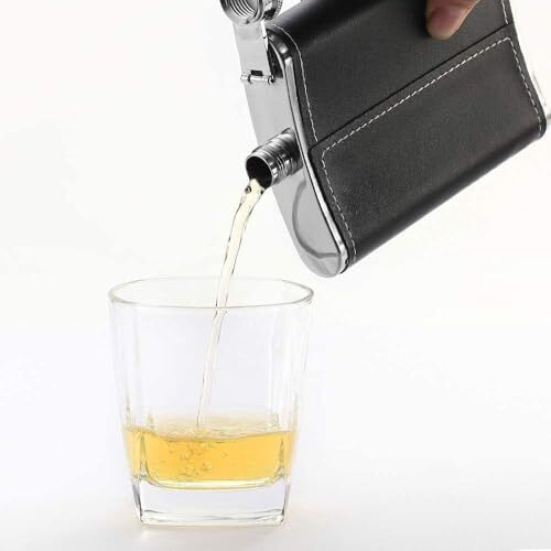 Falmagu 8Oz Hip Flask For Men Liquor Flask Stainless Steel Leak Proof Flask For Women Pocket Alcohol Drinking Flask Set (Hip Flash Black 8 Oz)