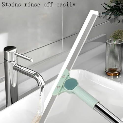 Misamo Enterprise 50-Inch Rotating Floor Squeegee, Heavy Duty Bathroom Wiper With 180-Degree Swivel Head, Sage Green