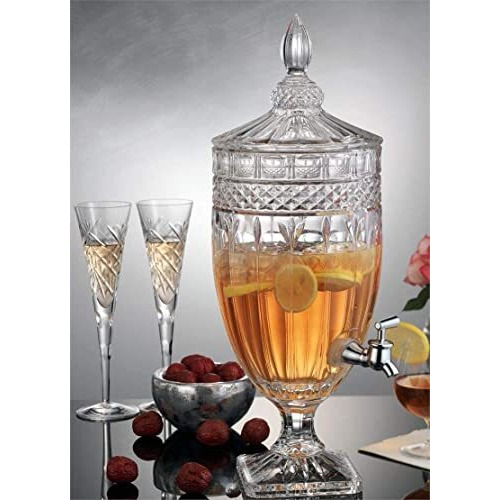 Evatta - 1 Piece Mason Jar Beverage Drink Dispenser 2 Litre Glass Pitcher With Tap/Spigot And Steel Lid