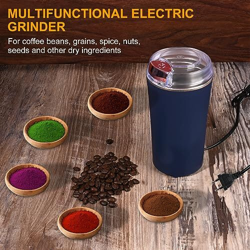 Weinsamkeit Electric Coffee Grinder - 200W Multifunctional With Stainless Steel Blades, Overheating Protection, Portable For Beans