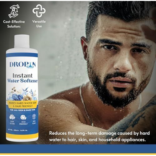 Dropin Water Softener 500Ml | Instant Hard Water Softening Agent | Reduces Hair Fall & Skin Irritation | Disables Calcium & Magnesium | Ph Balanced Solution | Non Toxic And 100% Safe