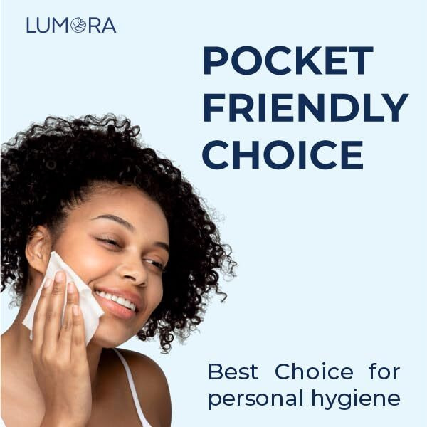 Lumora Pocket Tissues Packs - (100 Tissues) 10 Packets | 3-Ply Soft Super Absorbent Small Tissue Packet | Travel And Pocket Size Tissue Papers For Office, Car, Bathroom, Easy To Carry