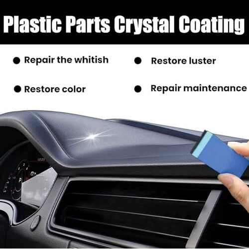 Kynza Crystal Coating  30Ml Pvc Restorer And Revitalizing Plastic Parts Coating Agent For Dashboard, Trim, Interior And Exterior  Shiner Polish & Cleaner Car Maintenance Accessory (Pack Of 2)