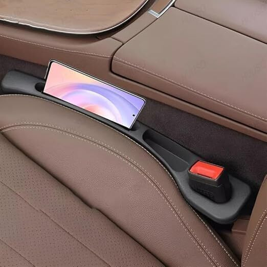 Sgabani 2 Pack Car Seat Side Gap Filler With Slot For Storing Phone, Cards & Coins, Side Gap Plug Strip To Prevent Dropping Items Compatible With Mg Windsor Ev