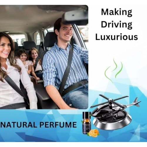 Birvan Solar Rotating Car Air Freshener  Refillable Dashboard Air Purifier, Stylish Autorotation Decoration For Car Interior, Eco-Friendly Fragrance Diffuser