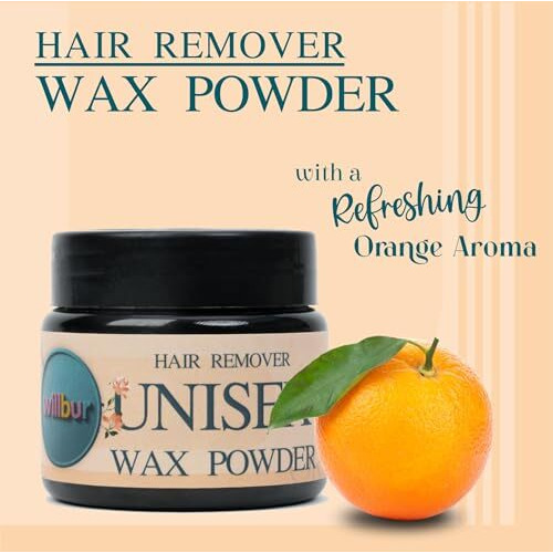 Willbur Natural Painless Hair Removal Wax Powder For Men & Women | Herbal Unisex Instant Hair Remover For Body | Quick & Easy Hair Removal For All Skin Types | No Razor Cuts | With Brush & Tissue Paper (50G)