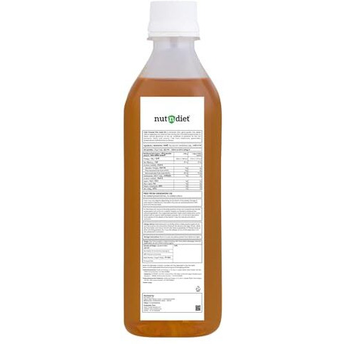 Nutndiet Cold Pressed Flaxseed Unrefined Oil 500Ml Pet Bottle | Alsi Ka Tel | Pure Omega 3-Rich For Heart Health & Immunity | Multipurpose Oil