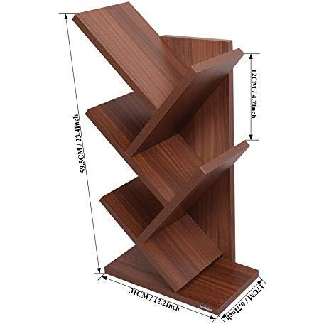 Madhuran Engineering Wood Studio Shelf Bookcase Space Saving Holder Books Office Desk Organizer (Matte, Classic Walnut)