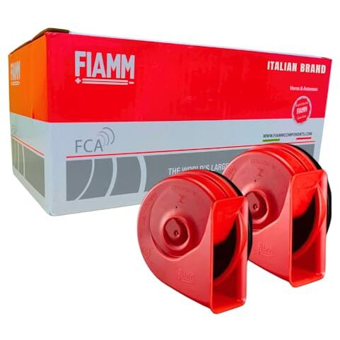 Fiamm Car Horn 12V 135 Db 405-500 Hz Am80Sx Red High Sound Waterproof Set Of 2