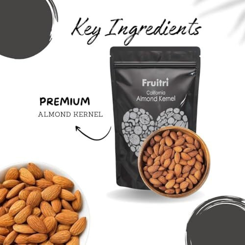 Fruitri Sweet And Crispy California Almonds, A+ Grade Badaam Giri, 500G