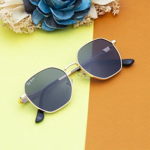 Ted Smith Hexagonal Grey Sunglasses For Men Women