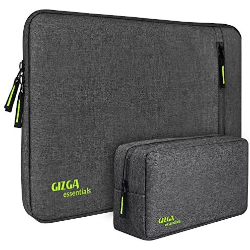 Gizga Essentials Laptopss Bag Sleeve Case Cover Pouch For 15.6 Inch Laptopsss For Men & Women, Padded Laptops Compartment, Accessories Pouch, Premium Zipper Closure, Water Repellent Nylon Fabric, Grey