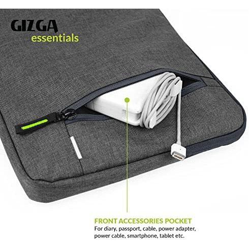 Gizga Essentials Laptopss Bag Sleeve Case Cover Pouch For 15.6 Inch Laptopsss For Men & Women, Padded Laptops Compartment, Accessories Pouch, Premium Zipper Closure, Water Repellent Nylon Fabric, Grey