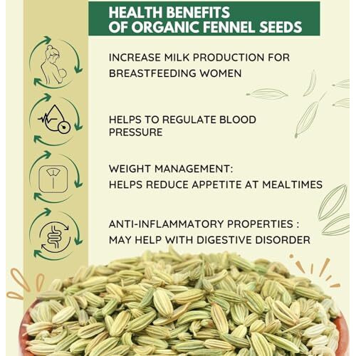 Pure Tree Certified Organic Fennel Seeds | 50 Gm | Glass Jar | Saunf, Variyali | Perumjeerakam Whole Spices Sombu Whole | Fennel Seeds Saunf | Organic Saunf Rich Flavour Sombu