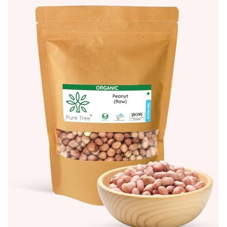 Pure Tree Certified Organic Raw Peanuts | 850 G | Groundnuts Raw | Moongfali Dana | Kadle Beeja Good Source Of Healthy Fats Protein | Peanut Organic Singdana Mungfali Dana