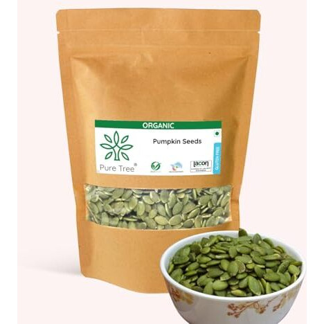 Pure Tree Certified Organic Pumpkin Seeds | 250 G | Kaddu Ke Beej | Organic Seeds For Eating Good Source Of Omega 3 | Raw Pumpkin Seeds Superfood
