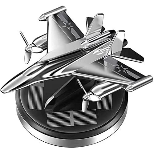 Tusmad Car Air Freshener Fighter Aeroplane Perfume Solar Power Plane Diffuser Airplane Sliver Fragrance Aircraft Dashboard Perfume With Refills (5 Ml) Multicolor