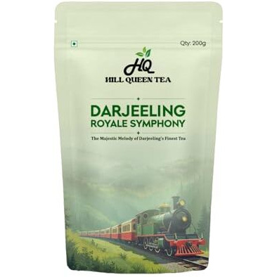 Hill Queen Tea | Authentic Darjeeling Whole Leaf Chai | Premium Second Flush Ctc Tea | Darjeeling Royale Symphony | Premium Small Batch Blended Wellness Chai With Muscatel Flavor | 200G Pack