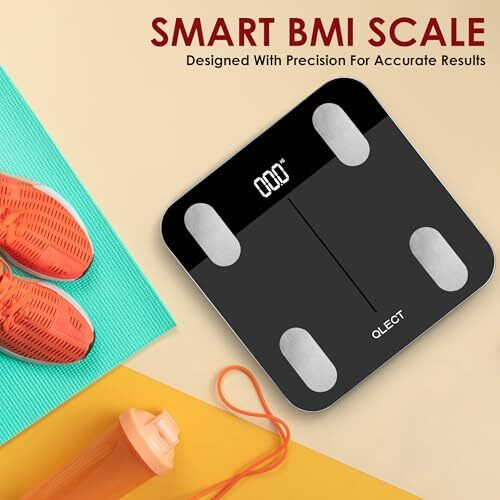 Qlect Smart Bmi Weight Machine For Body Weight With 18 Body Parameters Sync With Mobile App, Body Fat Analyzer Machine With 2 Yrs Warranty Bluetooth Weighing Machine