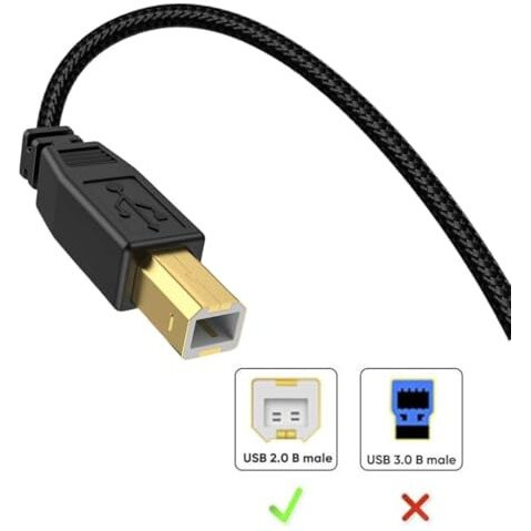 Aliens Usb Type C To Usb B 2.0 Printer Cable Cord, High Speed 480Mbps Data Transfer, Nylon Braided Fiber Jacket For Scanners, Printers, Fax Machine, Macbook Pro,Hp,Canon,Epson,Dimi(Black-1.5M/4.9Ft)