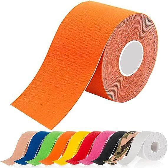 Cetaplast Kinesiology Tape For Physiotherapy, Sports Injury, Pain Relief Muscle Tape, For Shoulder, Wings, Arms, Ankle Taping, Best Waterproof Athletic Tape For Pain Relief (Orange)