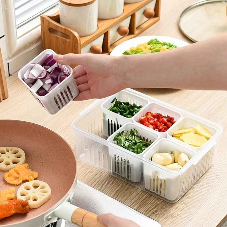 Chillyfit 2 Pack Fridge Storage Boxes, Fridge Organiser Box Storage Containers For Vegetable Airtight Refrigerator Container Organizer, Kitchen Accessories Items For Food Products