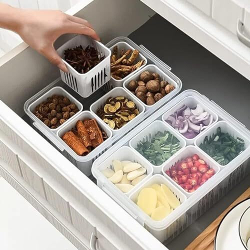 Chillyfit 2 Pack Fridge Storage Boxes, Fridge Organiser Box Storage Containers For Vegetable Airtight Refrigerator Container Organizer, Kitchen Accessories Items For Food Products