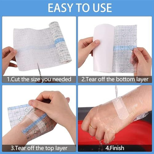 Cetaplast Freely Cut Transparent Stretch Adhesive Bandage Dressing Pu Film Wound Waterproof Sticker Good For Wound Healing Both For People Or Pets Dressing Pads Tattoo Aftercare Bandage (10Cmx5M)