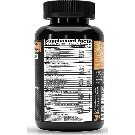 Nutrija On Cycle Support Supplement With Tudca, Cordyceps | All In One Total Organ Protection | Support Liver, Kidney, Heart, Prevents Hair Loss, Dht Blocker (90 Capsules)