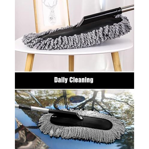 C.Herry Car Duster, Extendable Long Handle Microfiber Exterior Scratch Free Car Cleaning Tool, Car Duster Brush For Truck,Pickup,Suv,Motorcycle, Vehicles Cleaning,Multicolor