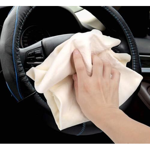 Bhoolu&Goolu Natural Chamois Leather Cleaning Cloth With High Water Absorbence- 1 Pc/Set