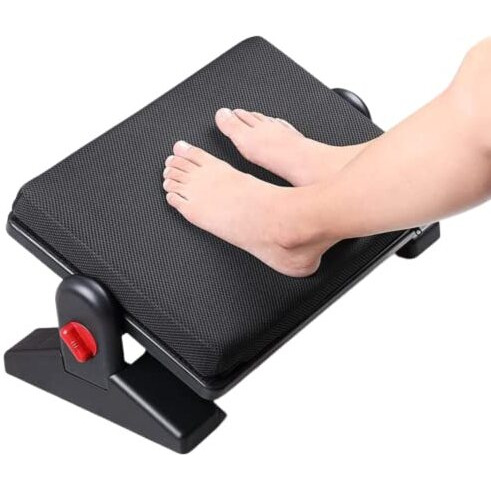 Metron Adjustable Office Footrest Desk | Foot Rest Under Table Chair With Extra Removable Memory Foam Cushion | Easy To Adjust Tilt Angel & Two Height Options