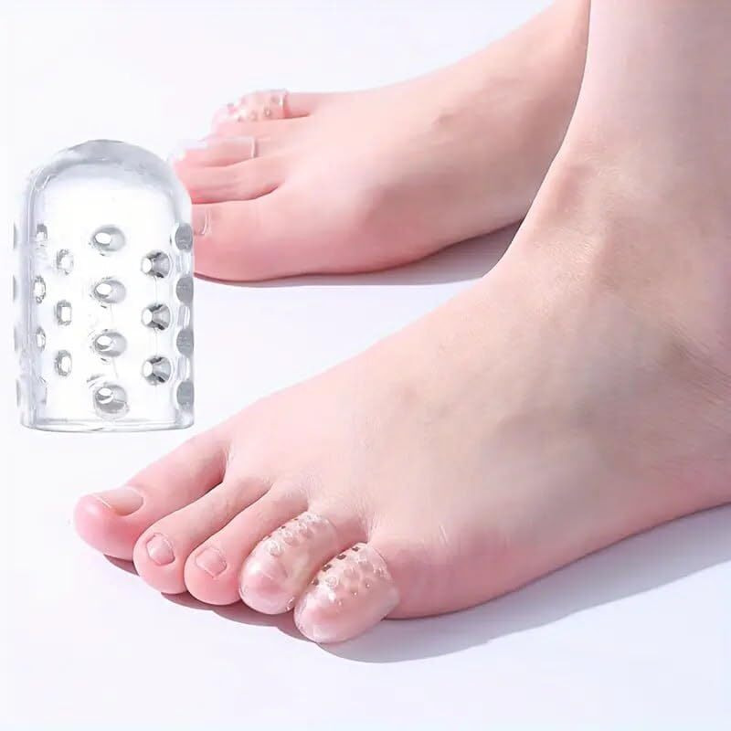 Wisik Enterprise Moisturizing Toe Cover Silicone Finger And Toe Protectors Transparent Breathable Beauty And Personal Care Hand And Foot Care Finger Protective Cover Soft And Flexible (10 Pcs)