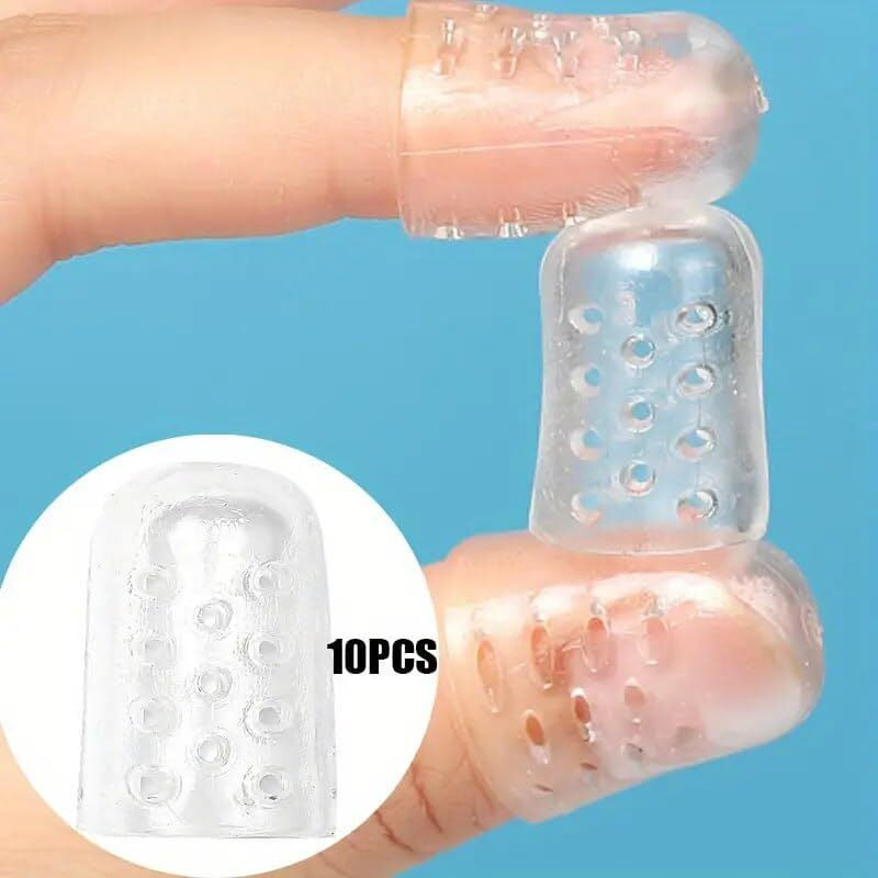 Wisik Enterprise Moisturizing Toe Cover Silicone Finger And Toe Protectors Transparent Breathable Beauty And Personal Care Hand And Foot Care Finger Protective Cover Soft And Flexible (10 Pcs)