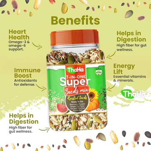 Thaha 7 In 1 Super Seeds Mix 250 Gm | Edible Seeds | Slightly Roasted Seeds (250 Gm Trial Pack)