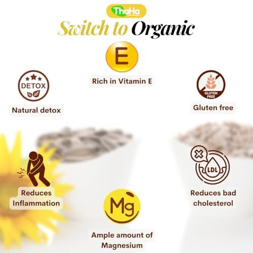Thaha Raw Sunflower Seeds For Eating 500 Gm | High In Protein & Fibre